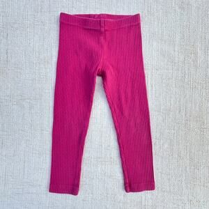 Tea Collection Magenta Ribbed Leggings GUC 4